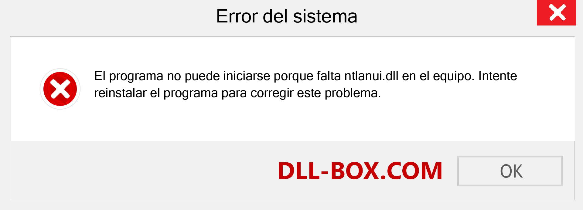 ¿Falta el archivo ntlanui.dll ?. Descargar para Windows 7, 8, 10 - Corregir ntlanui dll Missing Error en Windows, fotos, imágenes